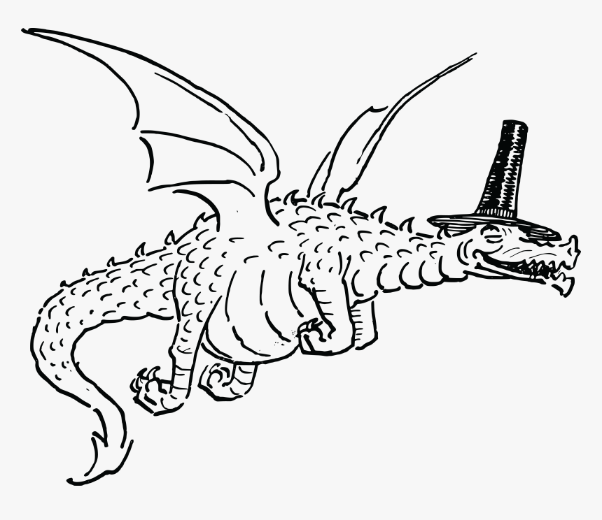 Transparent Cute Dragon Clipart Black And White - Gambar Naga Terbang Kartun, HD Png Download, Free Download