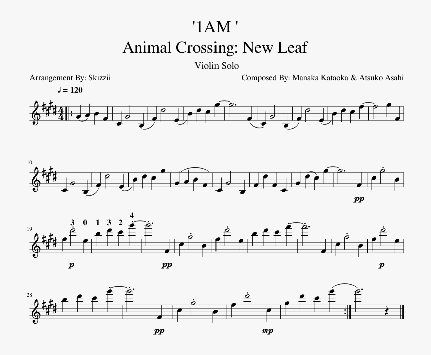 Animal Crossing 1am Sheet Music, HD Png Download, Free Download