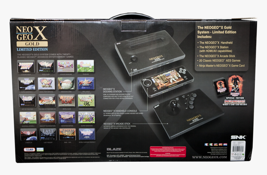 Neo Geo X Gold Limited Edition Box Back - Neo Geo, HD Png Download, Free Download