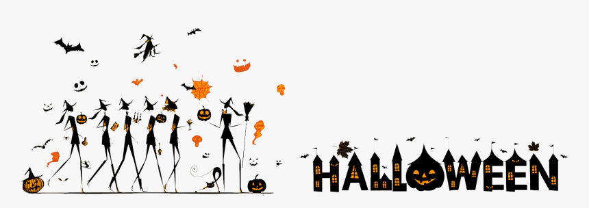 Halloween Silhouette Poster Banner - Banner Halloween Png, Transparent Png, Free Download