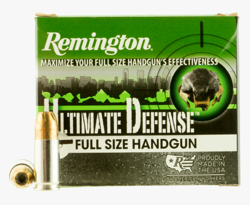 Remington Ammunition Hd9mmc Ultimate Defense Full Size - Remington Ultimate Defense 40 S&w 180 Grain, HD Png Download, Free Download