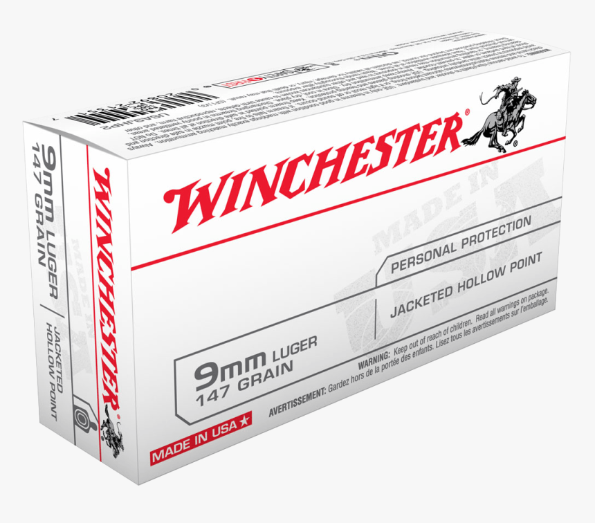 Usa9jhp Box Image - Winchester 127 Gr 9mm, HD Png Download, Free Download