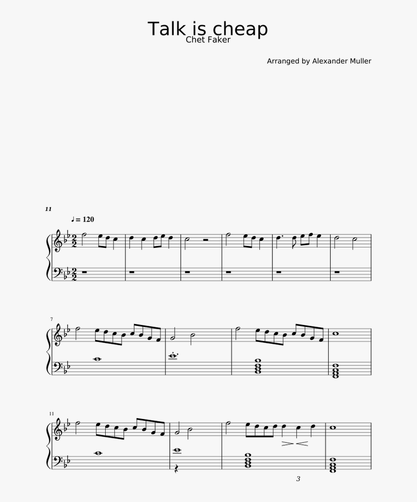 Talk Is Cheap Partitura, HD Png Download, Free Download