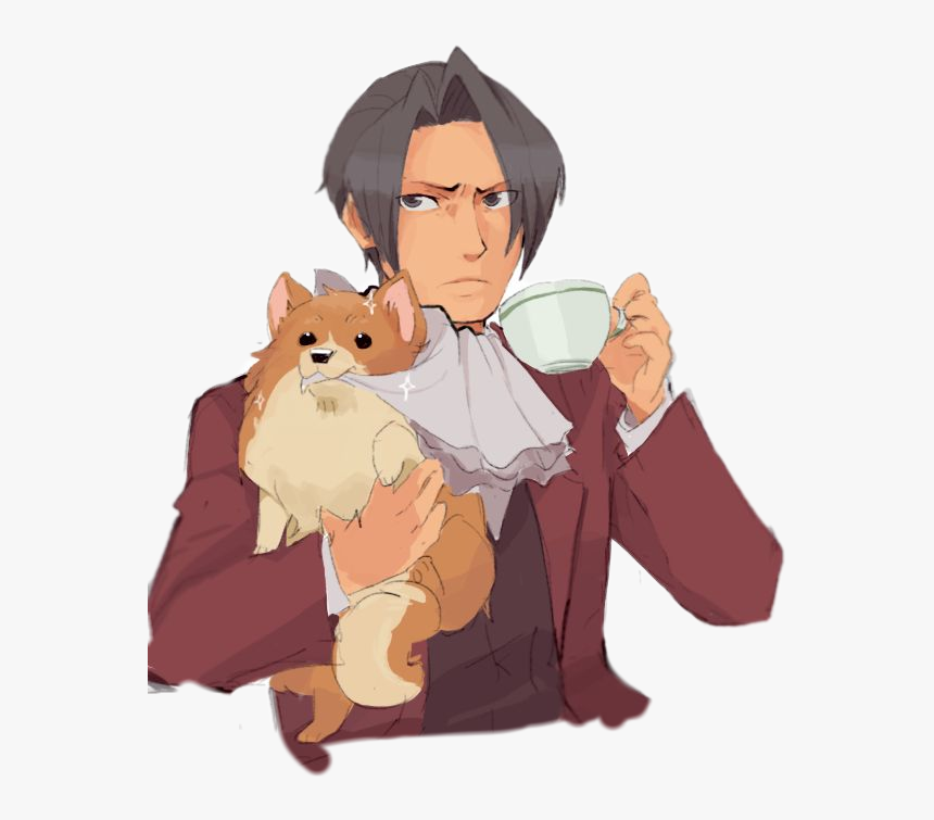 #aceattorney #milesedgeworth #edgeworth #cute #doggo - Miles Ace Attorney Cute, HD Png Download, Free Download