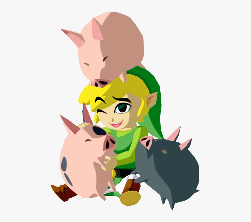 Link And Pigs - Legend Of Zelda Wind Waker Pigs, HD Png Download, Free Download