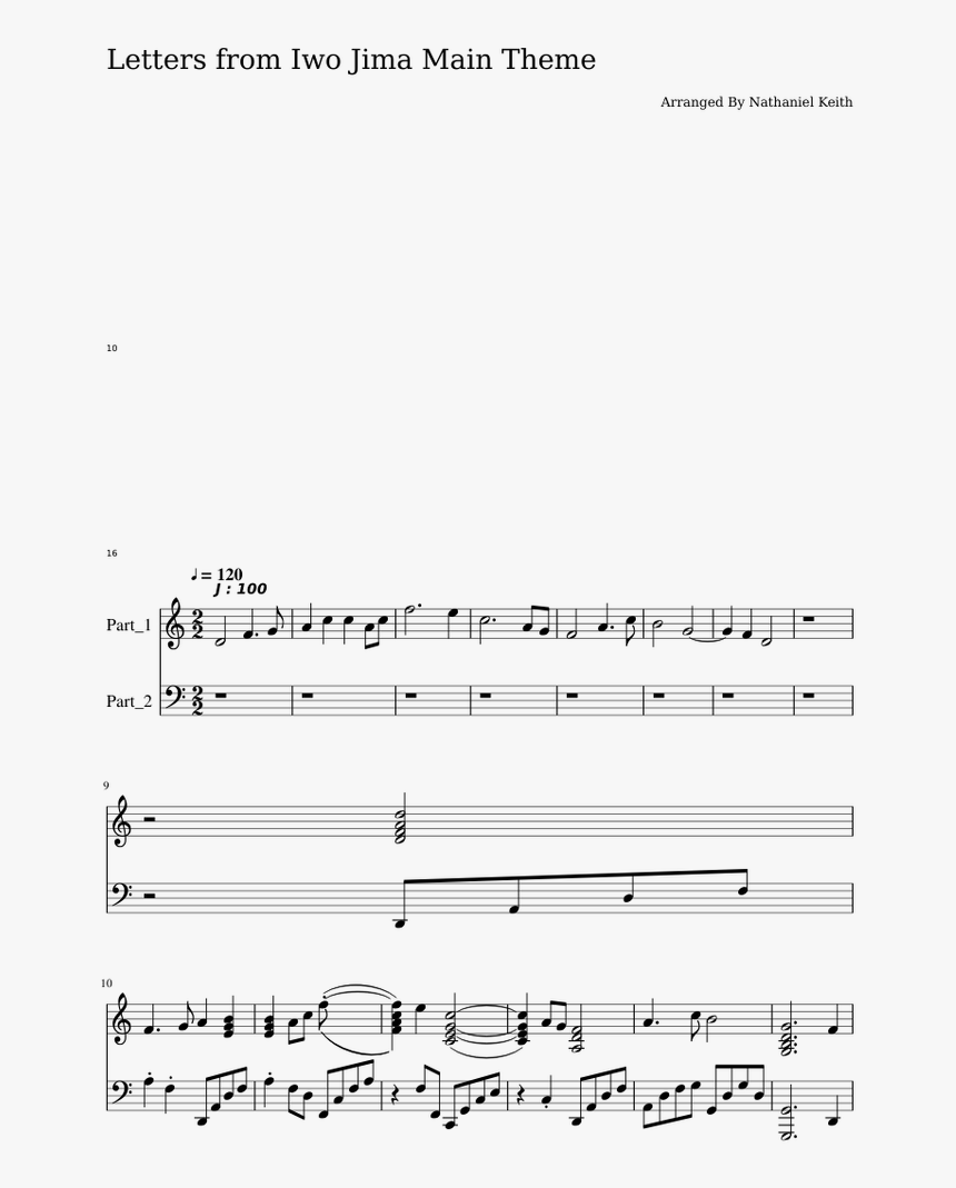 Letters From Iwo Jima Trumpet Sheet Music, HD Png Download, Free Download