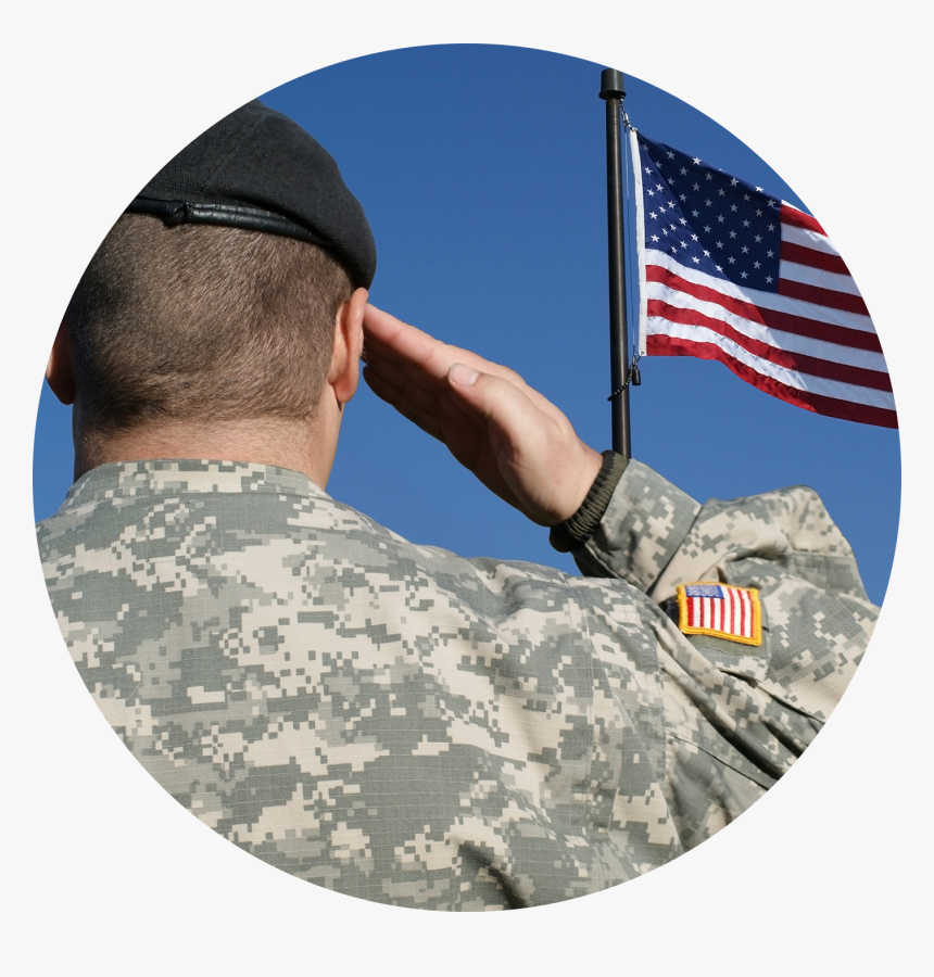 Flag Of The United States Salute Soldier Military - Soldier Saluting Png, Transparent Png, Free Download
