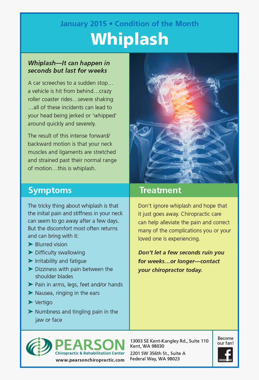 Pearson Whiplash Flyer 1 15 - Neck Pain, HD Png Download, Free Download