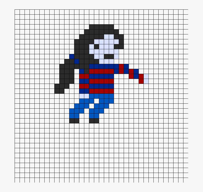 Adventure Time Marceline Perler Bead Pattern / Bead - Superman In Graphing Paper, HD Png Download, Free Download