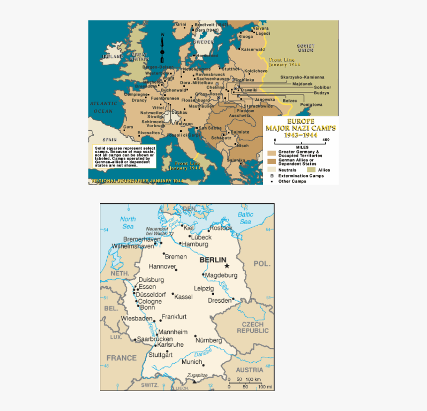 Picture - Europe Major Nazi Camps, HD Png Download, Free Download