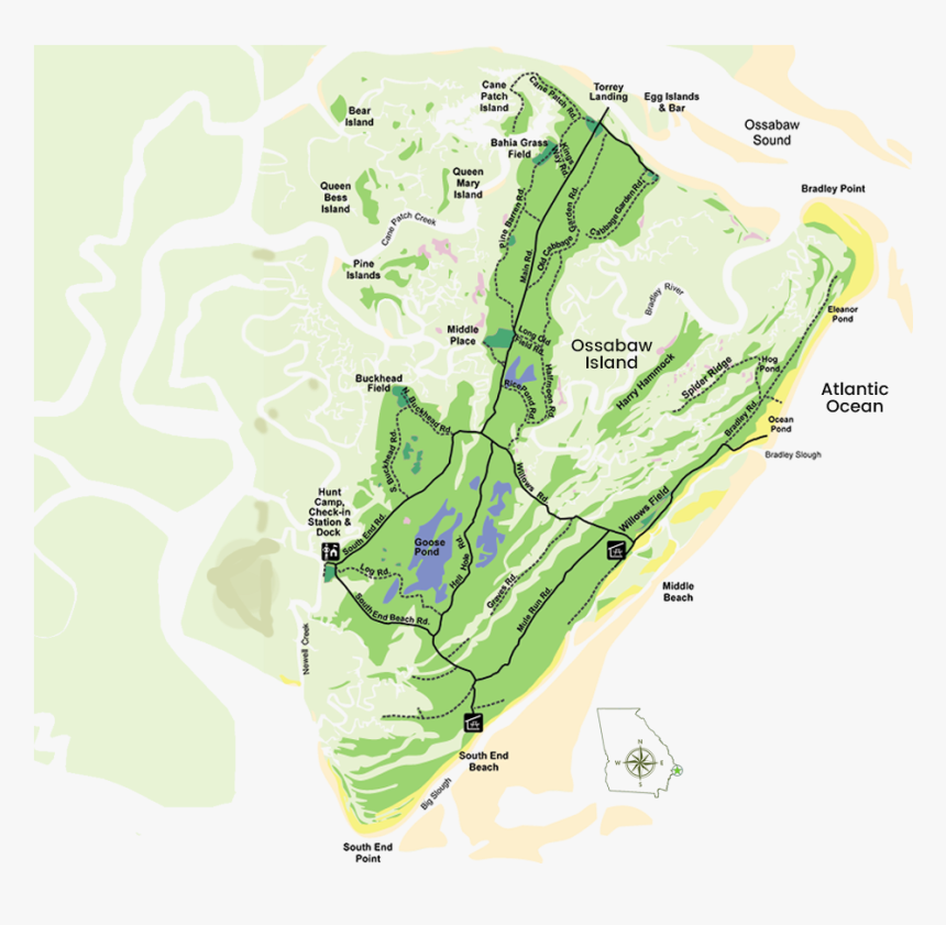 Ossabaw Island Map, HD Png Download, Free Download