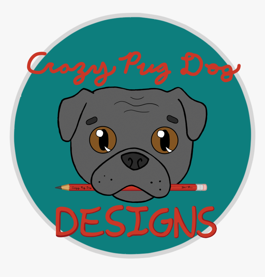 Crazy Pug Dog Designs Logo - Pug, HD Png Download, Free Download