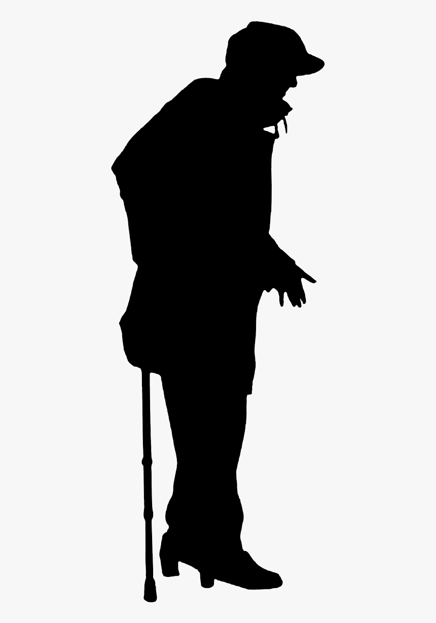 People Silhouettes Standing Png - Old Woman Silhouette Png, Transparent Png, Free Download