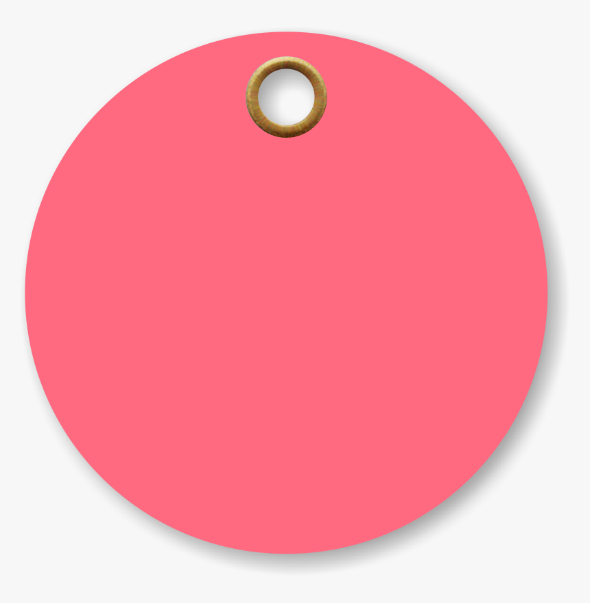 Circle Fluorescent Pink Vinyl Tags - Circle, HD Png Download, Free Download