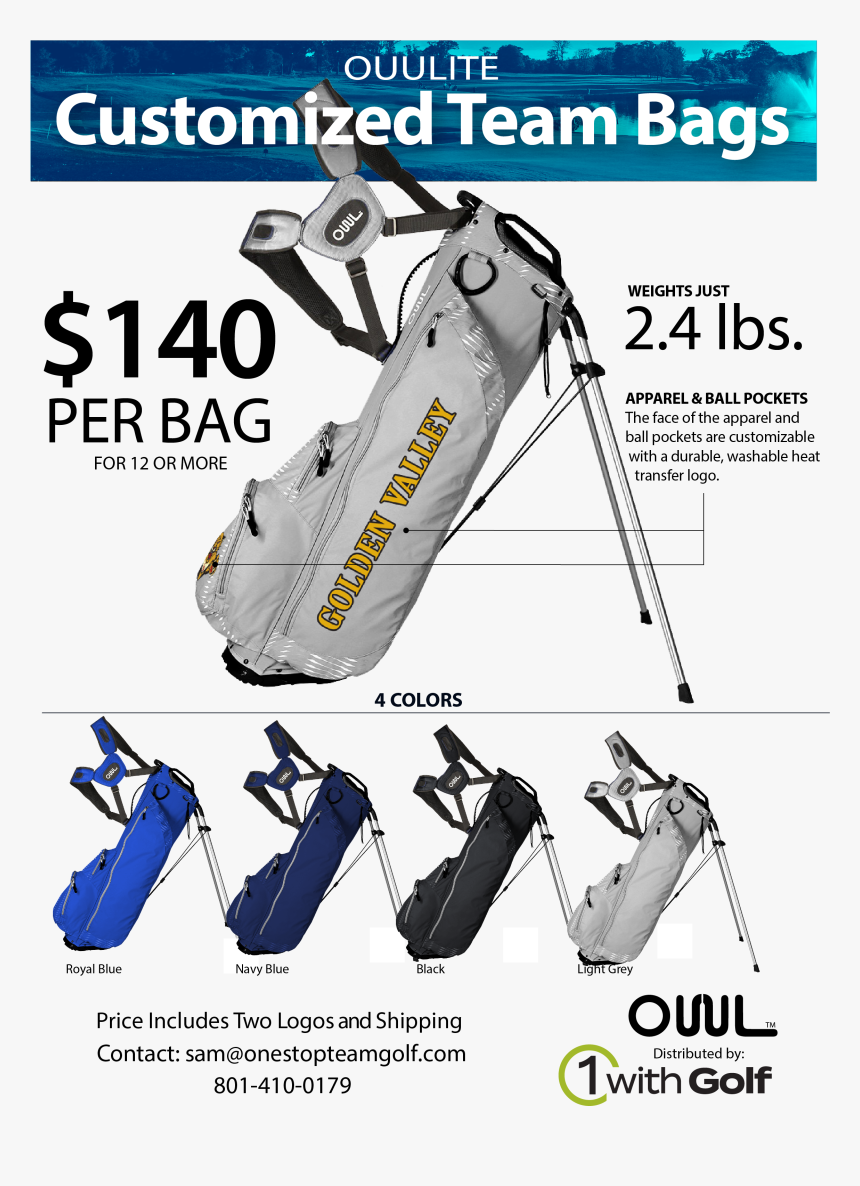 Transparent Golf Bag Clipart - Golf Bag, HD Png Download, Free Download
