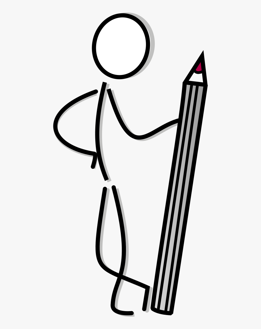 Stickfigure With Pen Clip Arts - Clipart Bonhomme Allumette Neutre, HD Png Download, Free Download