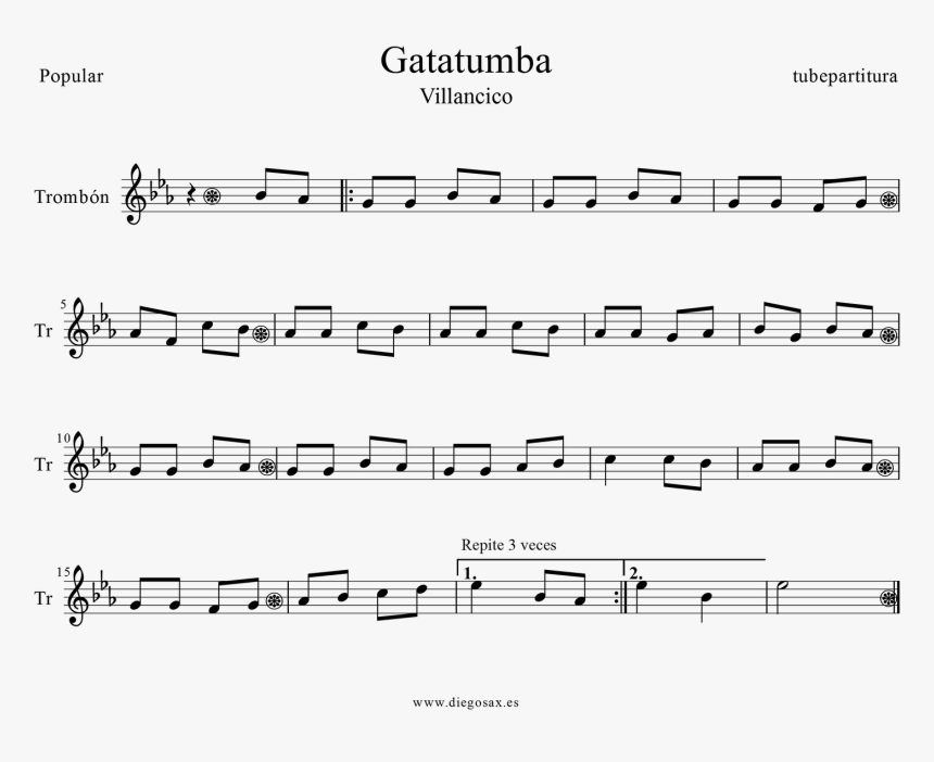 Carol Music Score For Trombone - Bach Fugue In G Minor, HD Png Download, Free Download