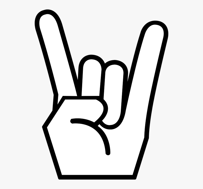 Rock N Roll Sign Hand - Rock And Roll Clip Art, HD Png Download, Free Download