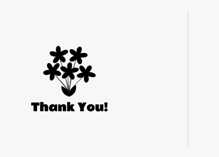 Thank You With Flowers Clipart Png Black And White Graphic Design Transparent Png Kindpng
