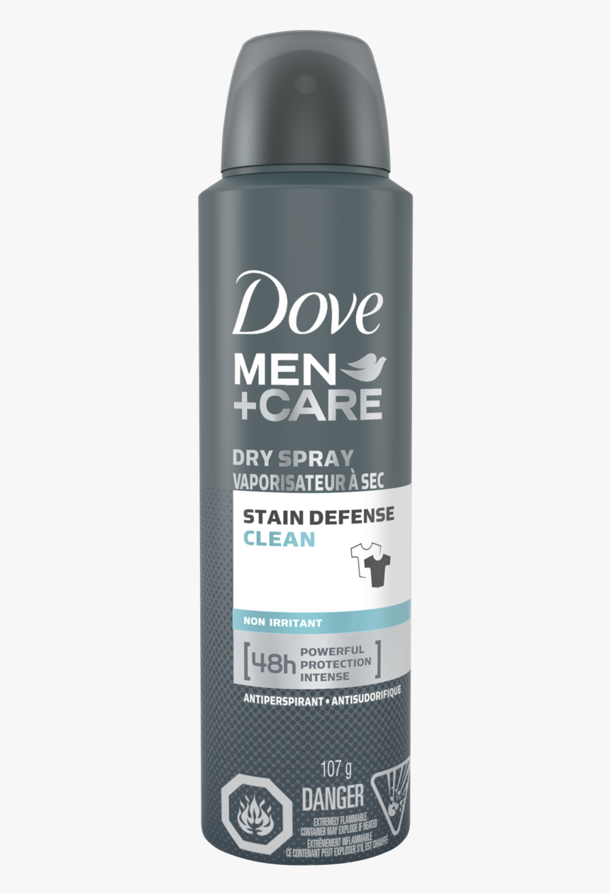 Men Care Stain Defense Clean Dry Spray Antiperspirant - Dove Stain Defense Spray, HD Png Download, Free Download