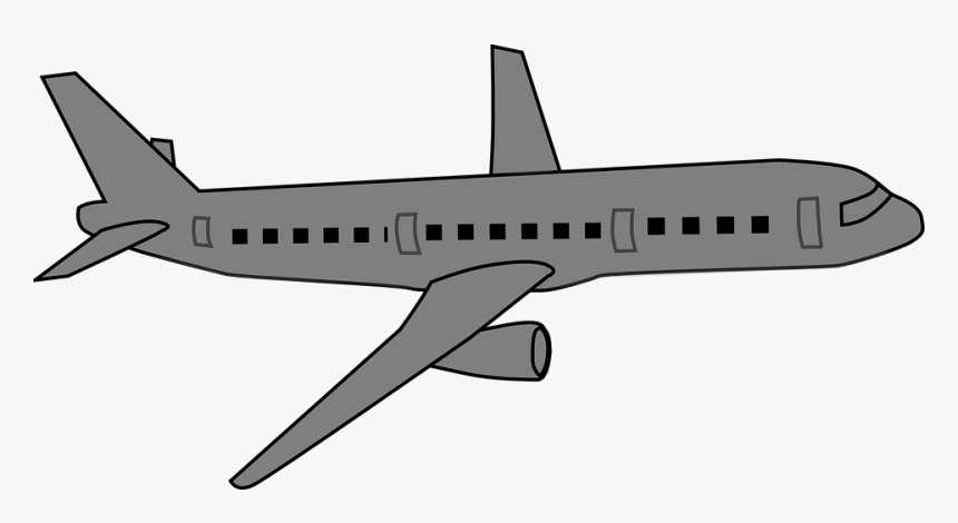 Airplane Collection Of Clipart Black And White Take - Grey Airplane, HD Png Download, Free Download