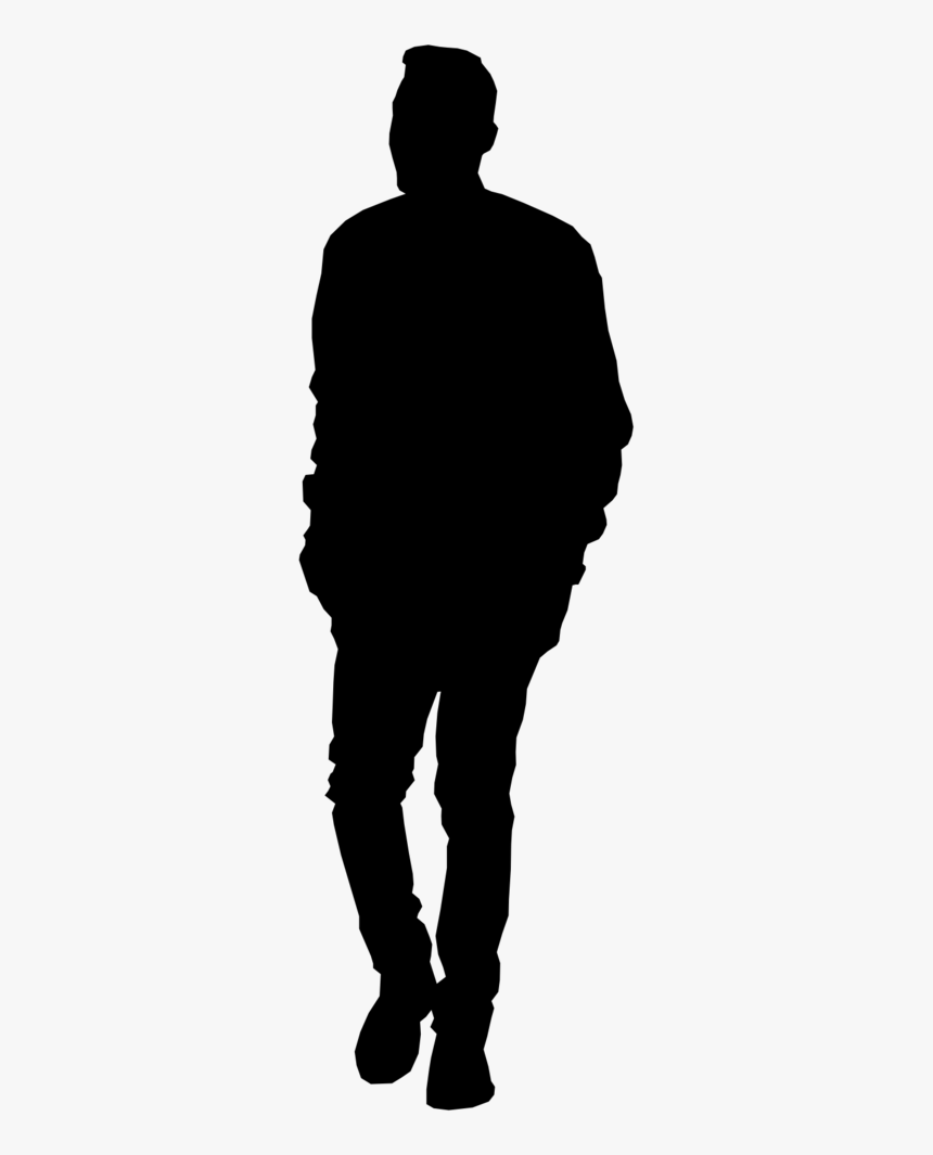 And White,sleeve - Silhouette Of Man Png, Transparent Png, Free Download
