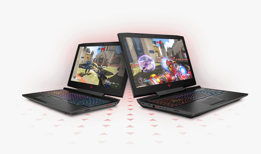 Omen Laptops Open Facing Out With Game Screens - Netbook, HD Png Download, Free Download