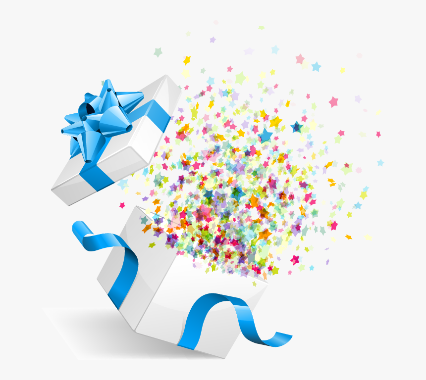 Geschenke, Konfetti, Explosioin - Gift Box Open Png, Transparent Png, Free Download