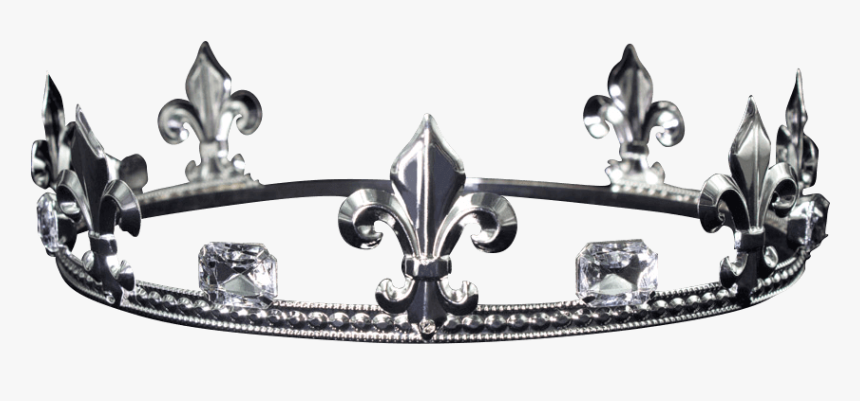 Mens Fleur De Lis Crystal Crown - Silver King Crown Png, Transparent Png, Free Download