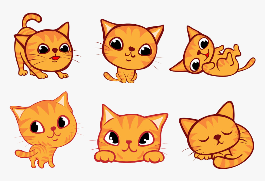 Pet Cute Cartoon Cat Free Photo Png Clipart - 5 Kittens Cartoon Drawing, Transparent Png, Free Download