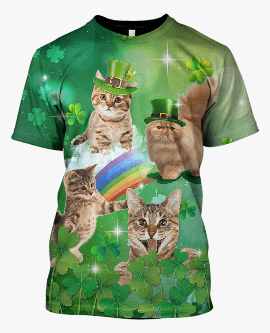 3d Cute Cats Full Print T Shirt - Spongebob Tshirt, HD Png Download ...