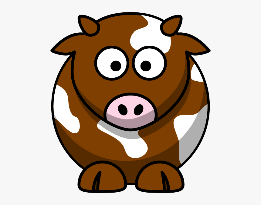 Brown Patch Cow Svg Clip Arts - Brown Cow Cartoon Png, Transparent Png, Free Download