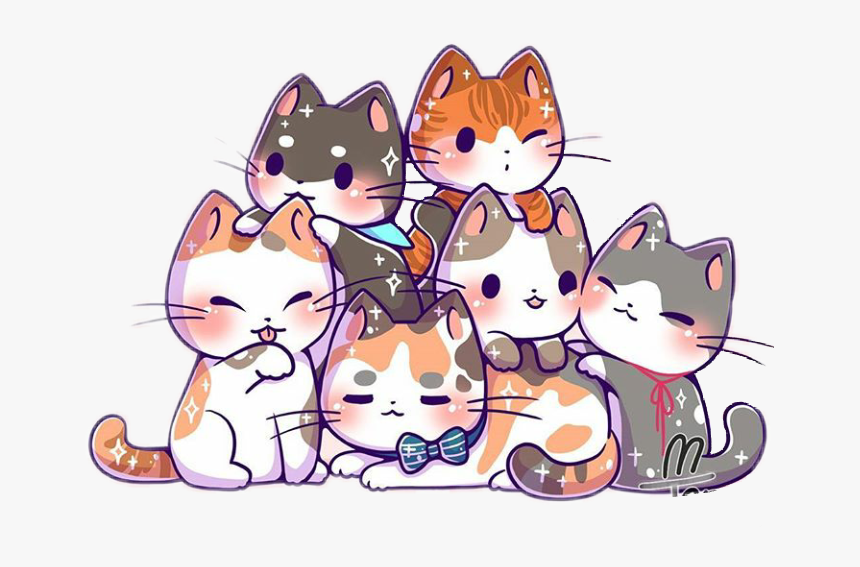 Transparent Kitten - Cute Kitten Kawaii Cat, HD Png Download - kindpng