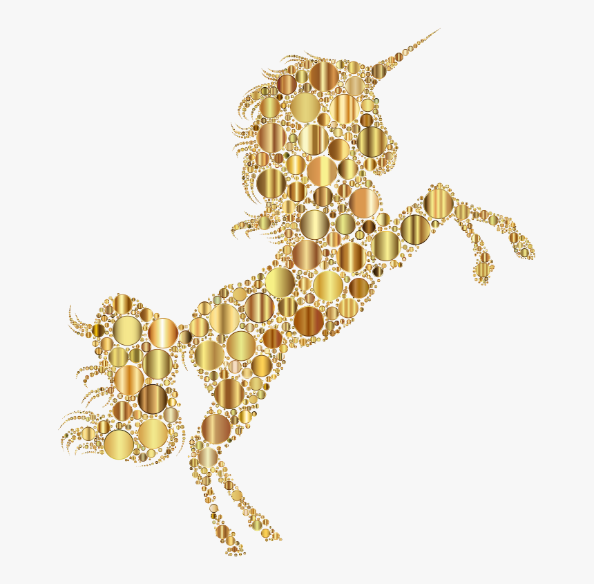 Unicornio Clipart Glitter - Gold Unicorn No Background, HD Png Download, Free Download