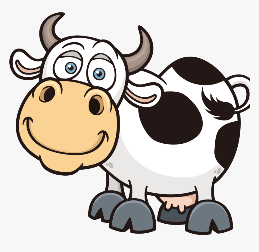 Transparent Cow Clipart - Cartoon Cow, HD Png Download, Free Download