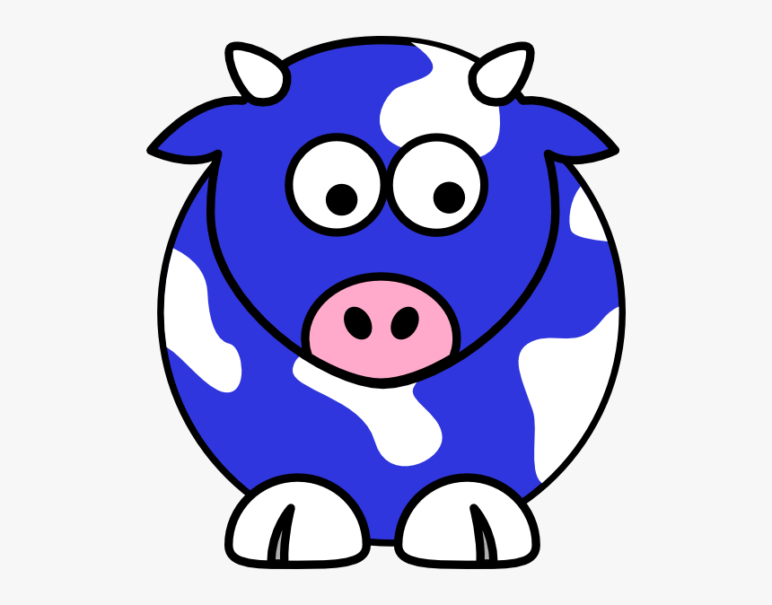 Blue Cow Svg Clip Arts - Cow Clipart Black And White, HD Png Download, Free Download