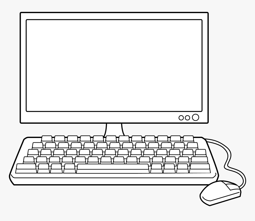 Desktop Drawing Computer - Computer Line Art Transparent, HD Png Download, Free Download