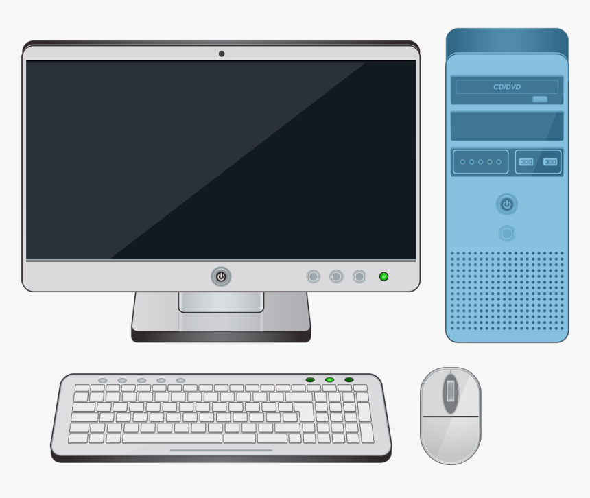 A Desktop Computer With The Computer Case Highlighted - Desktop Computer And Its Parts, HD Png Download, Free Download