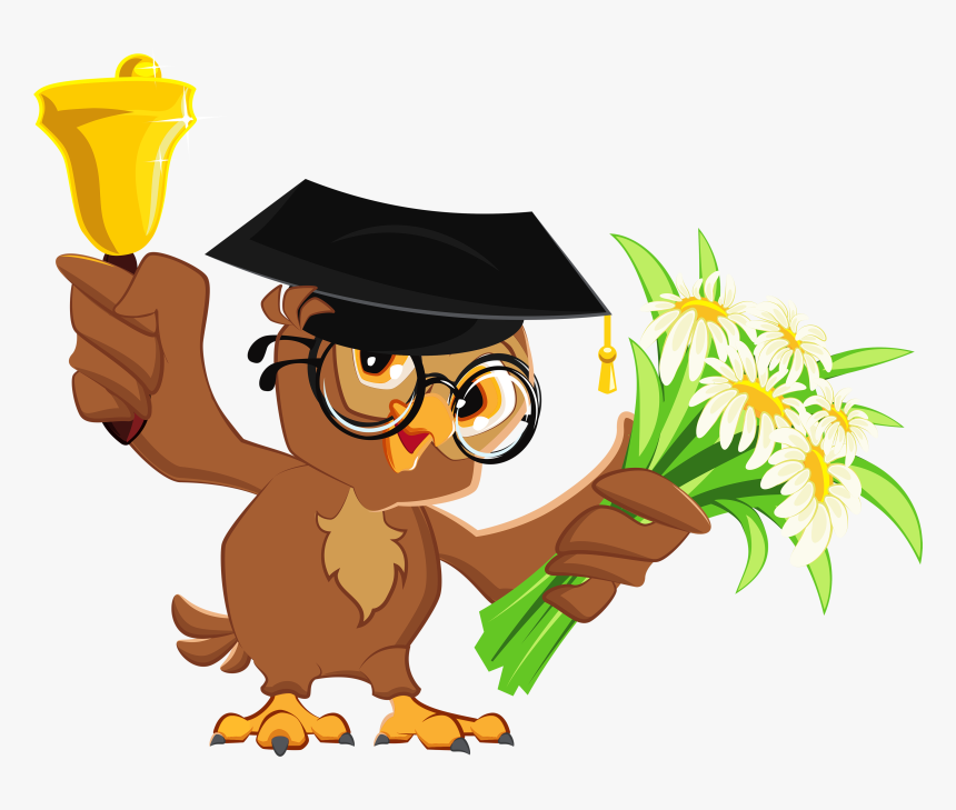 Owl With School Bell Png Clipart Picture - School Bell Clipart, Transparent Png, Free Download