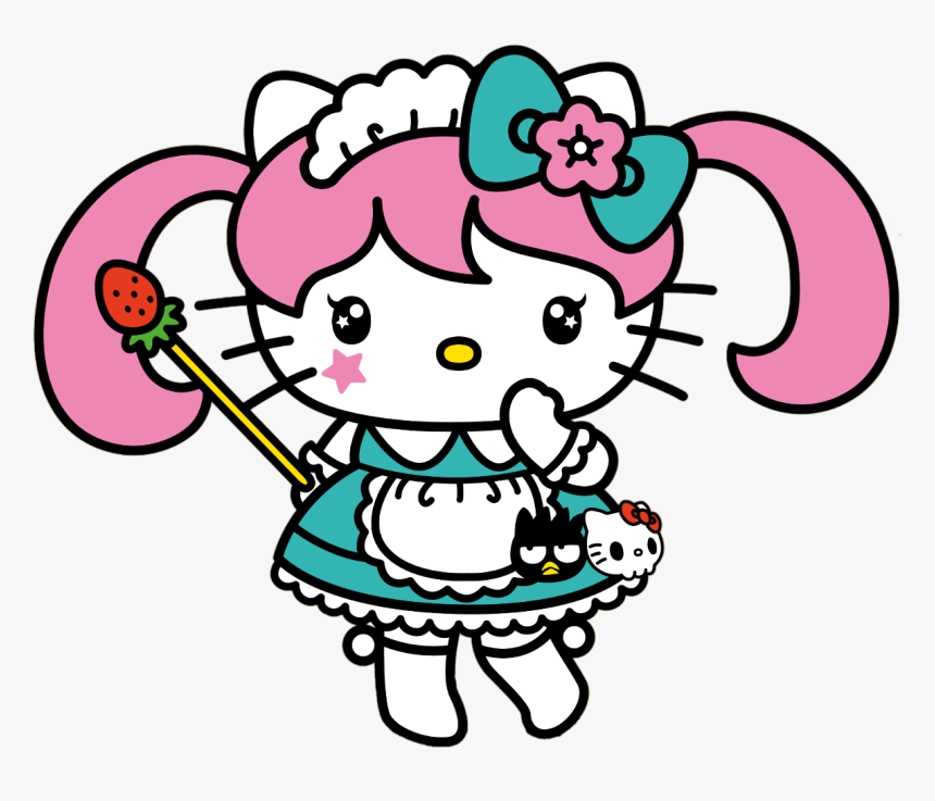 Cute Hellokitty Cosplay Sanrio Lolita Ribbon Xo Colorfu - Cute Cartoon Hello Kitty Clipart, HD Png Download, Free Download