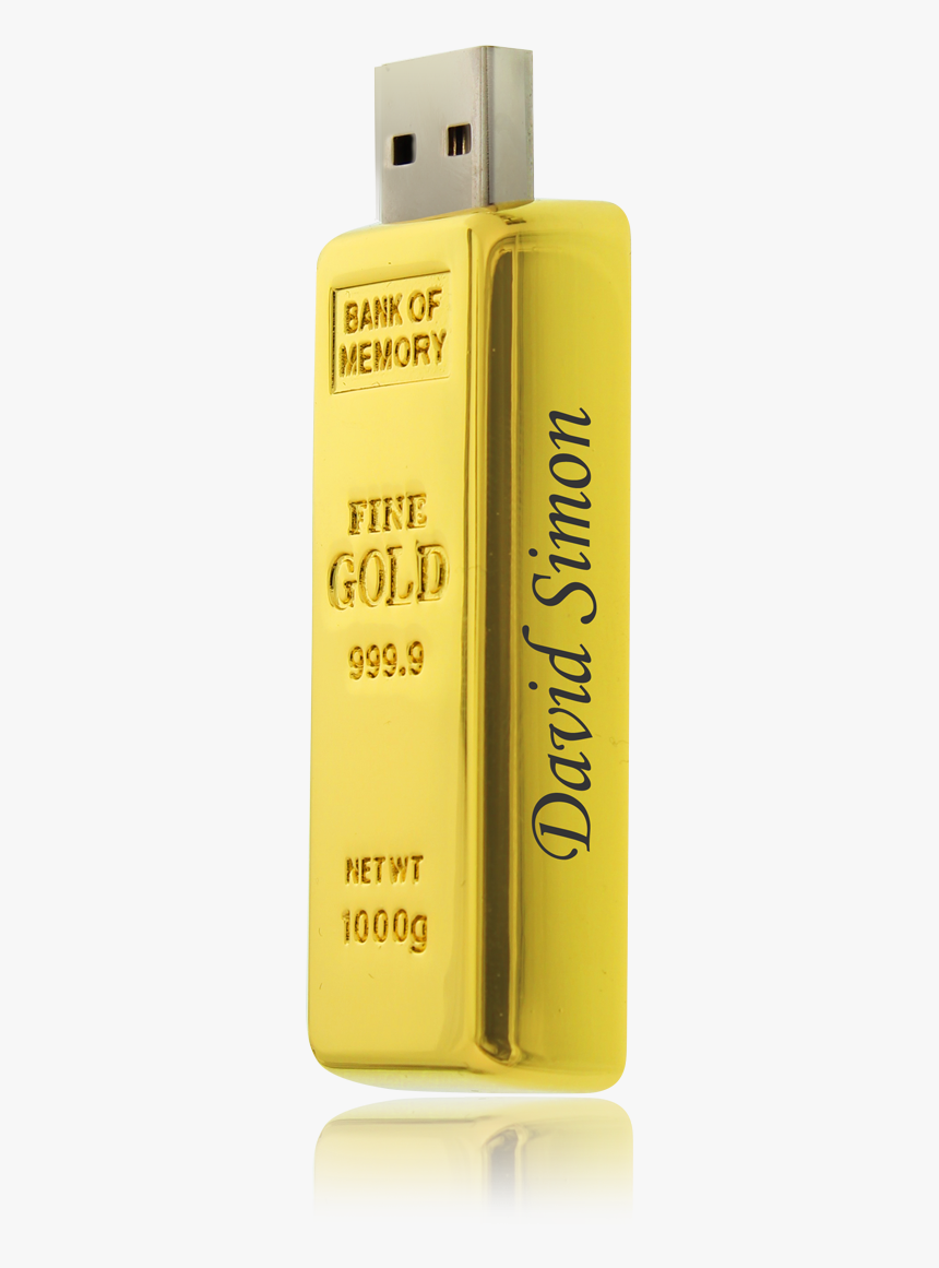 4 Gb Usb Flash Drive Gold Bar - Usb Flash Drive, HD Png Download, Free Download