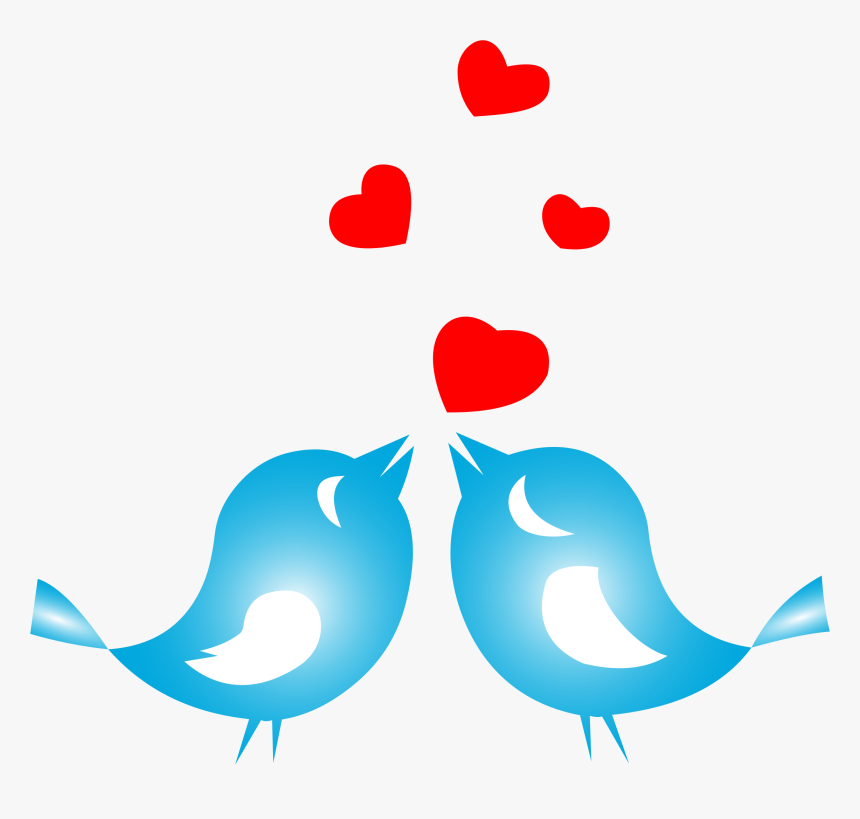 Love Birds Png - Love Birds With Hearts, Transparent Png, Free Download