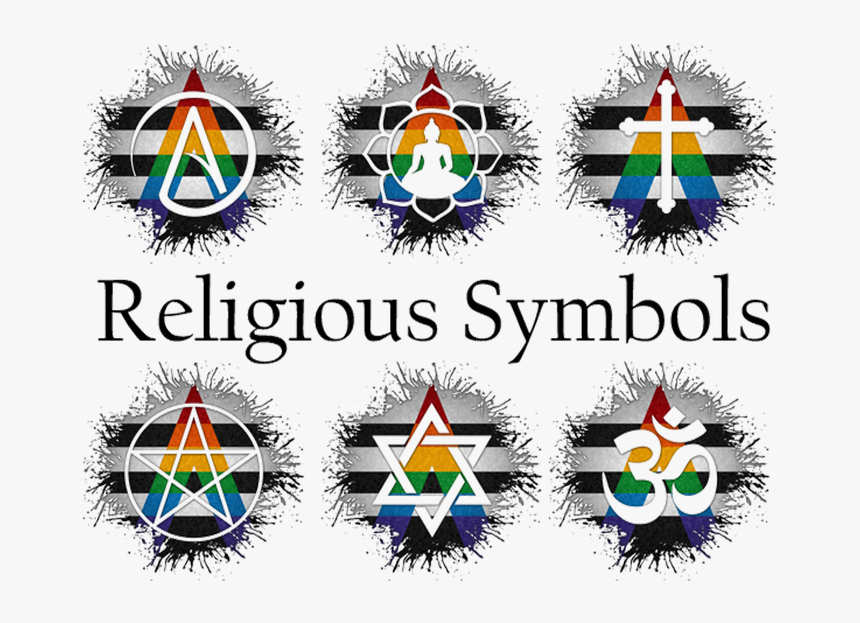 An Assortment Of Various Religious Symbols In Lgbt - Lgbt Flag Religions Symbols, HD Png Download, Free Download