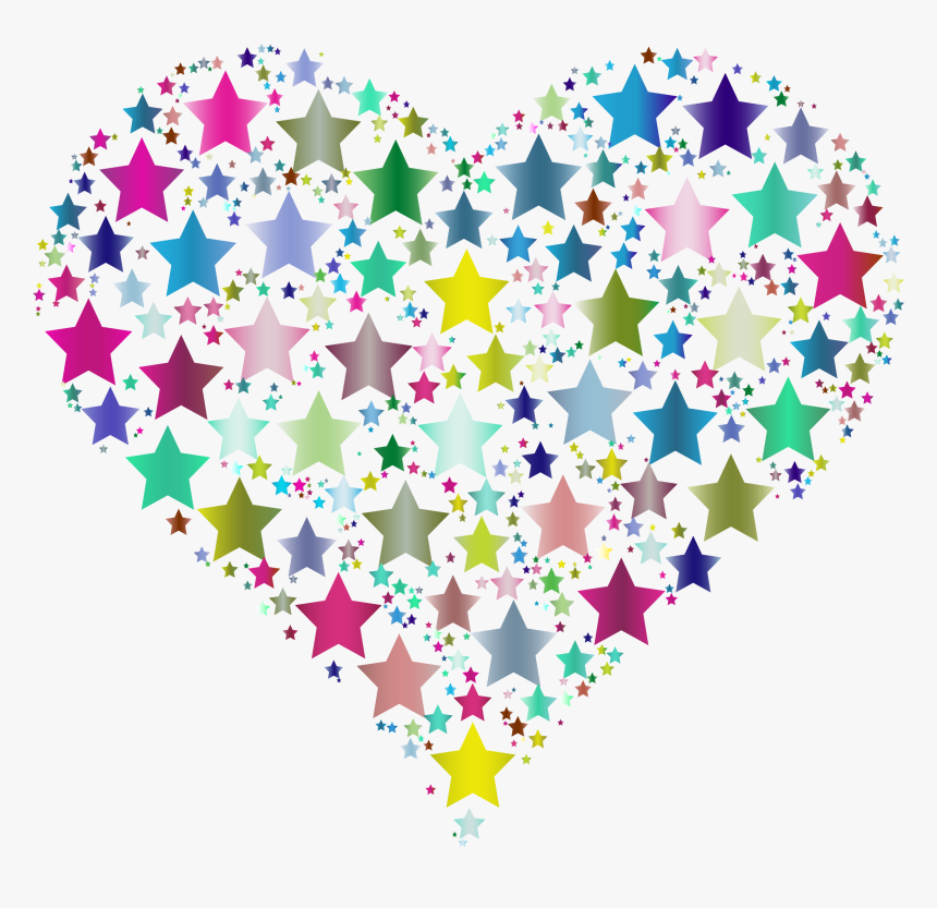 Hearts And Stars, Png V - Colorful Heart And Star, Transparent Png, Free Download