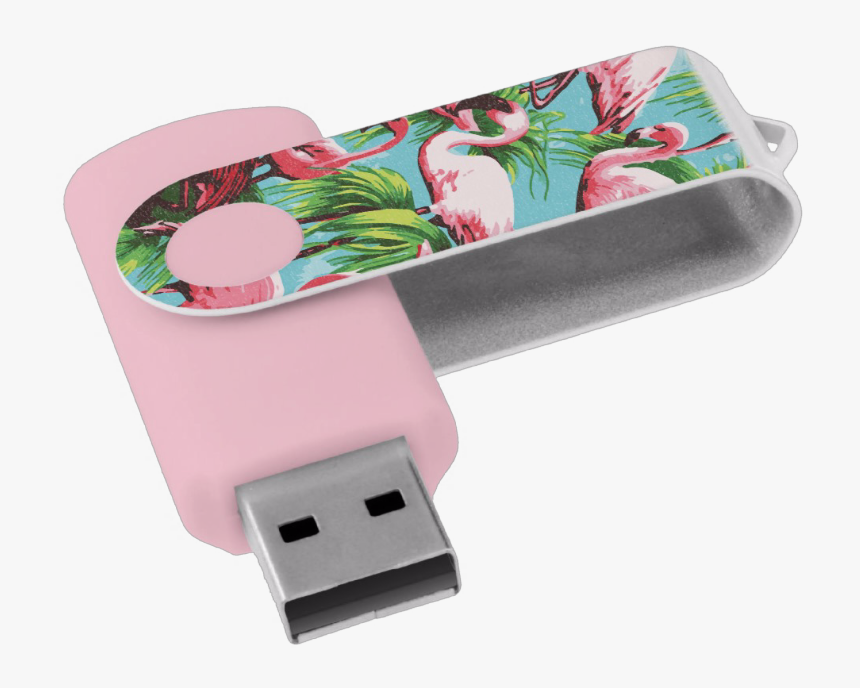 Retro Pink Flamingos Usb Flash Drive - Usb Flash Drive, HD Png Download, Free Download
