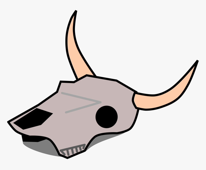 Clip Art Cow Skull Clipart - Dead Cow Skull Drawing, HD Png Download, Free Download