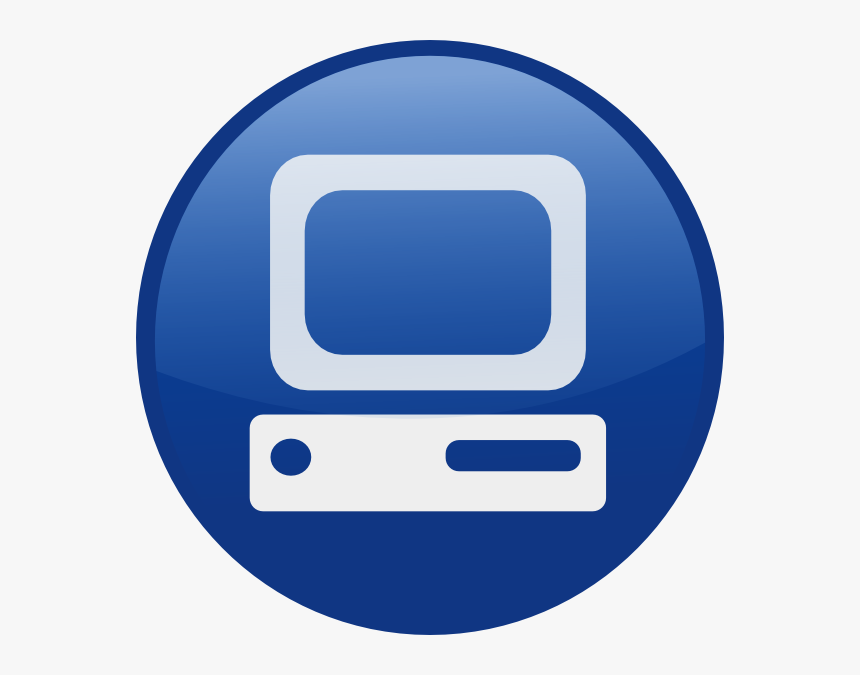 Blue Computer Desktop Svg Clip Arts - Computer Clipart Blue, HD Png Download, Free Download