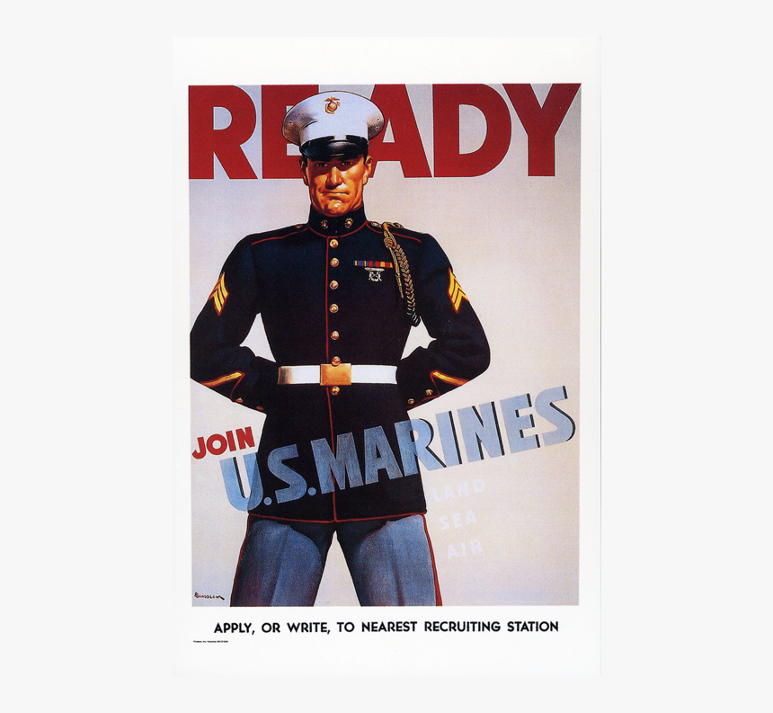 Ready Join U.s. Marines Vintage Military Poster, HD Png Download, Free Download