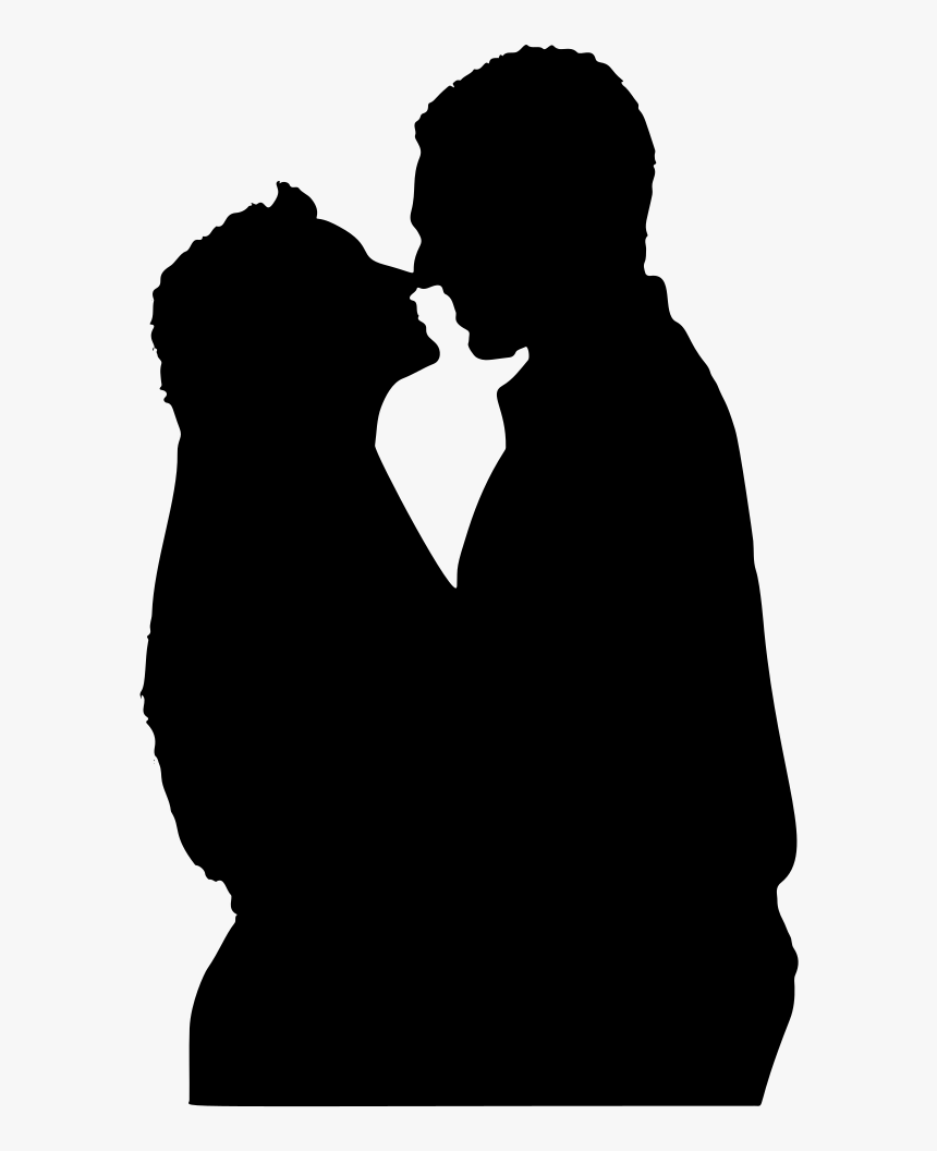 Close Couple Silhouette - Hugging And Kissing Romantic Couple Silhouette, HD Png Download, Free Download