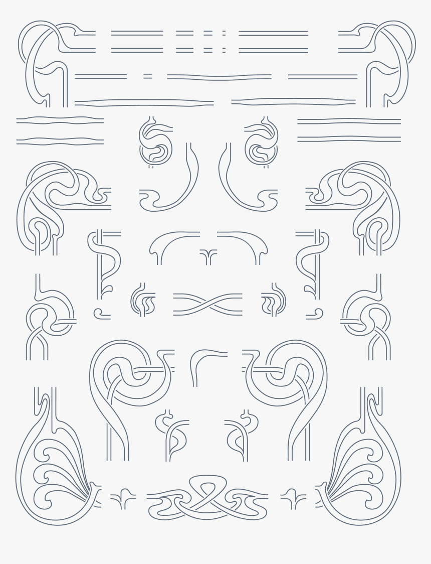 Art Nouveau Line Border, HD Png Download, Free Download